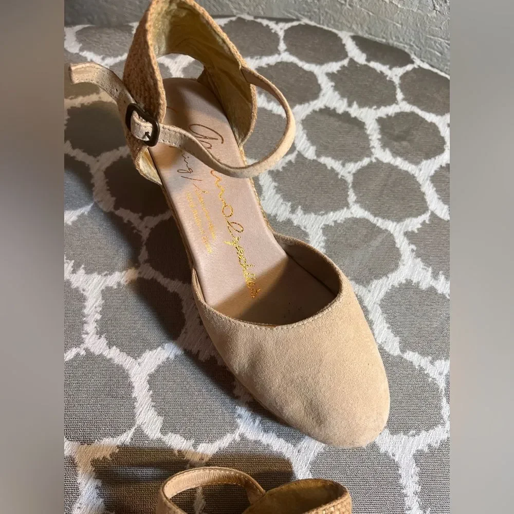 Tan Espadrille Wedge Shoes with Jute Heel Anthropologie brand Gainno md in Spain